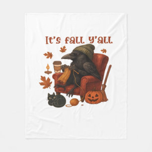 Fall Crow – It’s Fall Y’all Art Fleece Blanket