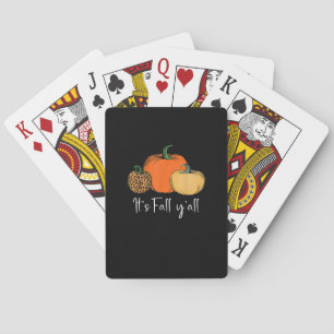 Fall Cute Halloween Pumpkin Thanksgiving It’s Fall Playing Cards