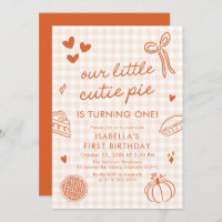 Fall Cute Hand Drawn Our Little Cutie Pie Birthday