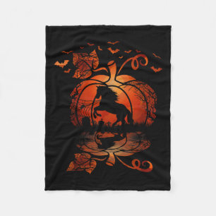 Fall Cute Horse In The Pumpkin Funny Halloween Aut Fleece Blanket