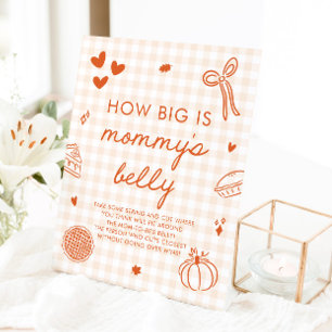 Fall Cutie Pie How big is mommy's belly Game Pedestal Sign