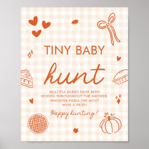 Fall Cutie Pie Tiny Baby Hunt Baby Shower Game Poster