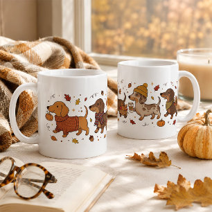 Fall Dachshund Dog Lover Cozy Autumn Doxie Parade Coffee Mug