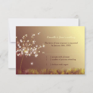 Fall Dandelion Field Wedding RSVP Card