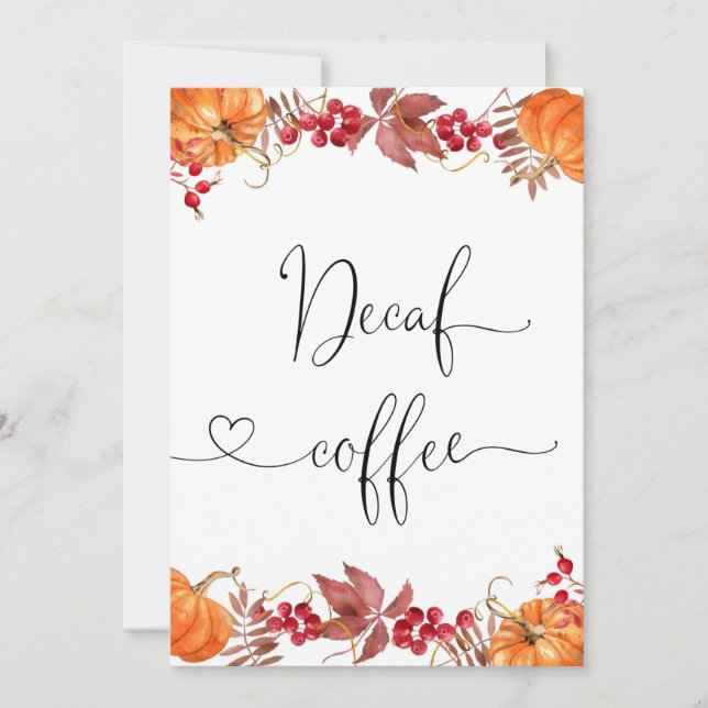Fall Decaf coffee card (Front)