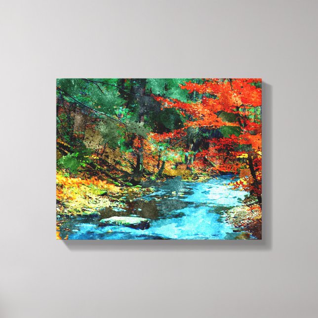Fall Digital Watercolor Photo Canvas Print (Front)