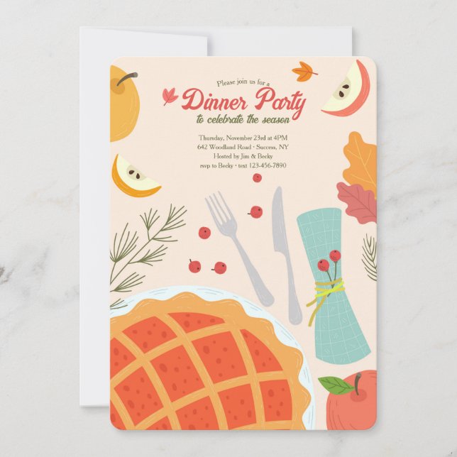 Fall Dinner Party Invitation (Front)