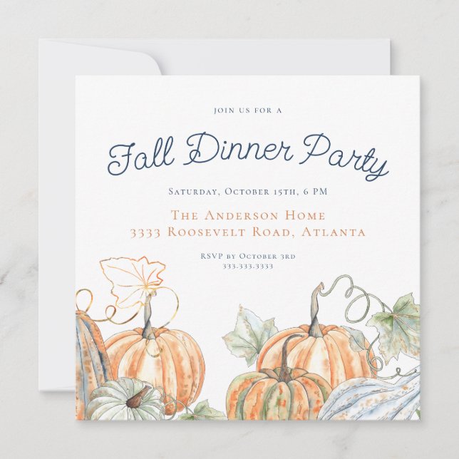 Fall Dinner Party Invitation (Front)