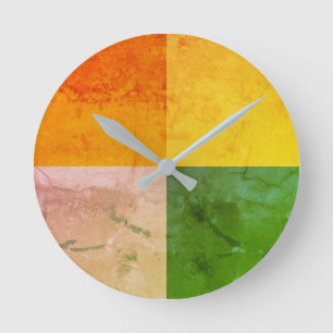 Fall Distressed COOL Rustic Round Clock