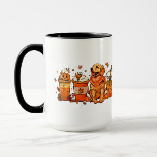 Fall Dog Coffee Mug, Golden Retriever, Fall Vibes Mug