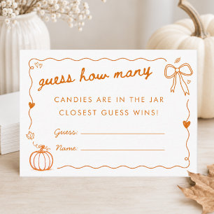 Fall Doodle Baby Shower Party Guessing Game Card
