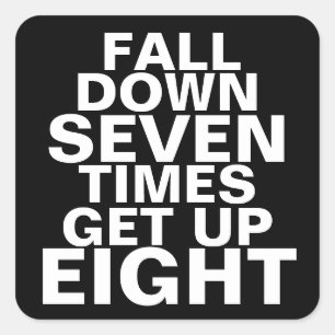 Fall Down Workout Motivation Square Sticker