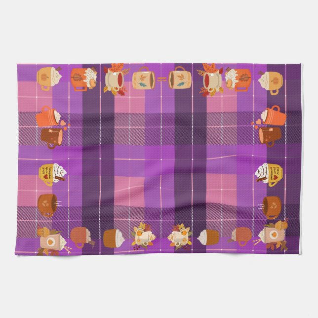 Fall drinks kitchen towel (Horizontal)