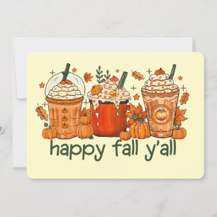 Fall Drinks With Cream Happy Fall Yall Card
