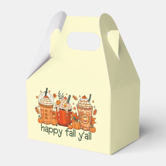 Fall Drinks With Cream Happy Fall Yall Favor Box (Front Side)