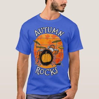 Fall Drummer, Autumn Rocks, Drum Teacher Musician T-Shirt