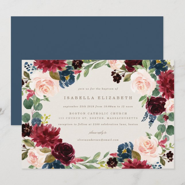 Fall Elegance Baptism Invitation (Front/Back)