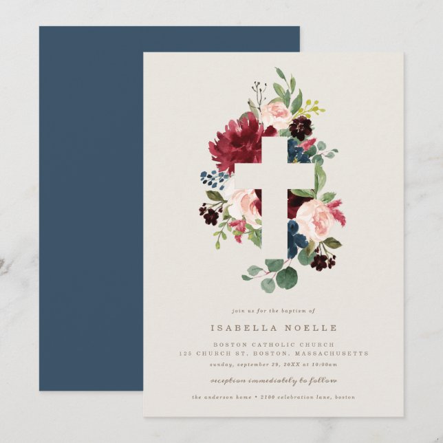 Fall Elegance Baptism Invitation (Front/Back)