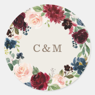 Fall Elegance Monogram Sticker Tag