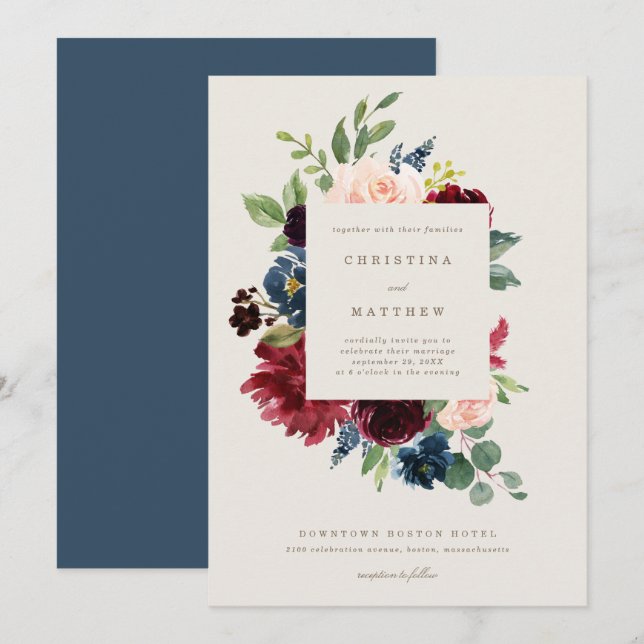 Fall Elegance Wedding Invitation (Front/Back)