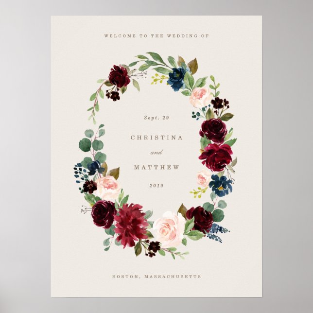Fall Elegance Wedding Welcome Sign (Front)