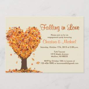 Fall Engagement Party Invitations -Falling in Love