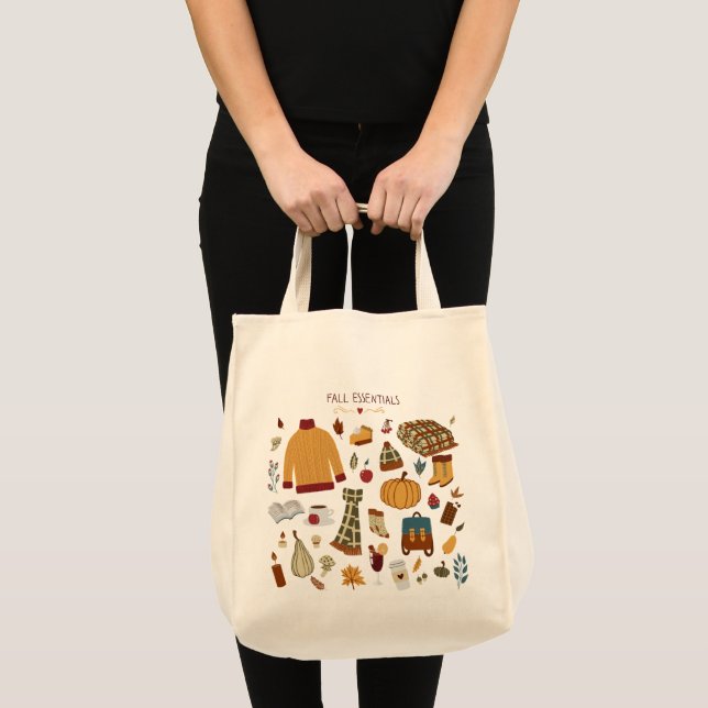 Fall Essentials Digital Drawing Tote Bag (Front (Product))