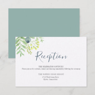 Fall Eucalyptus Berry Floral Wedding Reception Invitation