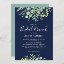Fall Eucalyptus Floral Bridal Shower Brunch Navy