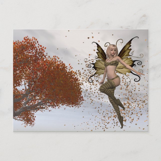 Fall Faerie Design 1 - Fantasy Postcard (Front)