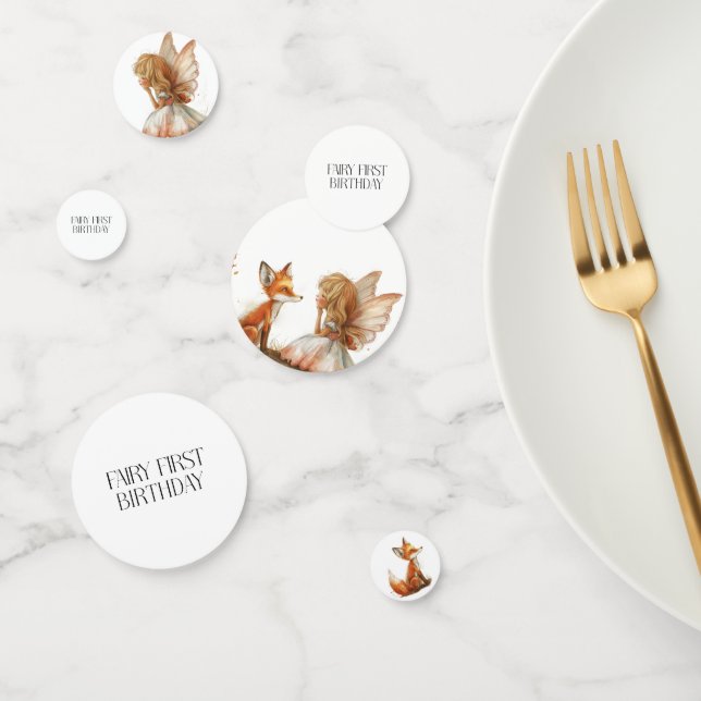 Fall Fairy First Birthday Thank You with a Fox Confetti (Group)