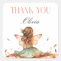 Fall Fairy First Birthday Thank You with a Fox