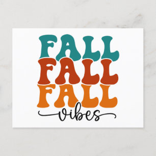 Fall Fall Fall Vibes Calligraphy Script  Postcard