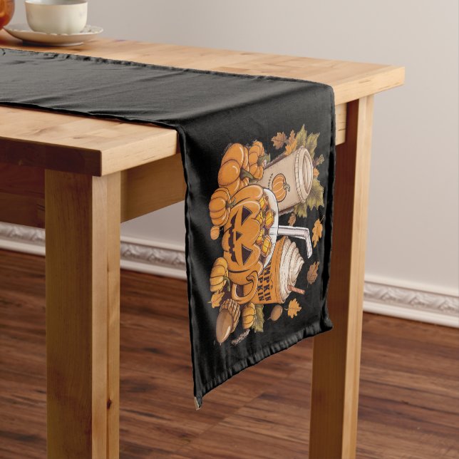 Fall Family Halloween Thanksgiving Cute Autumn Long Table Runner (In Situ)