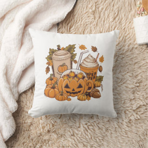 Fall Family Halloween Thanksgiving Cute Autumn Throw Pillow