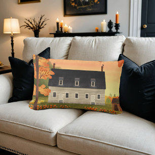 Fall Farm House Autumn Pumpkin   Lumbar Pillow