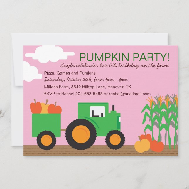 Fall Farm Theme Party Invitation (Front)