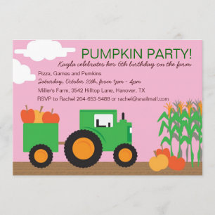 Fall Farm Theme Party Invitation