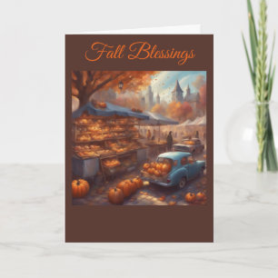 Fall Farmers Market pumpkin sale Thanksgiving Card