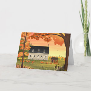 Fall Farmhouse Autumn Pumpkin Patch Blank Card