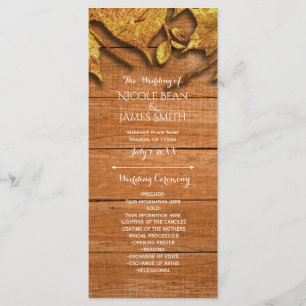 Fall Faux Gold Leaf Art Elegant Autumn Program