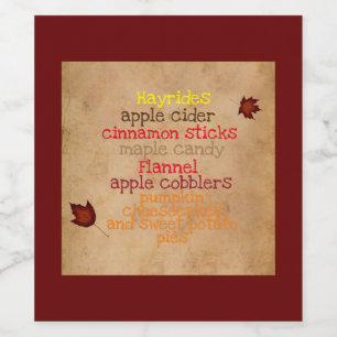 Fall Favorite things list Wine Label