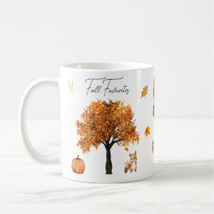 Fall Favorites Watercolor Vintage Coffee Mug
