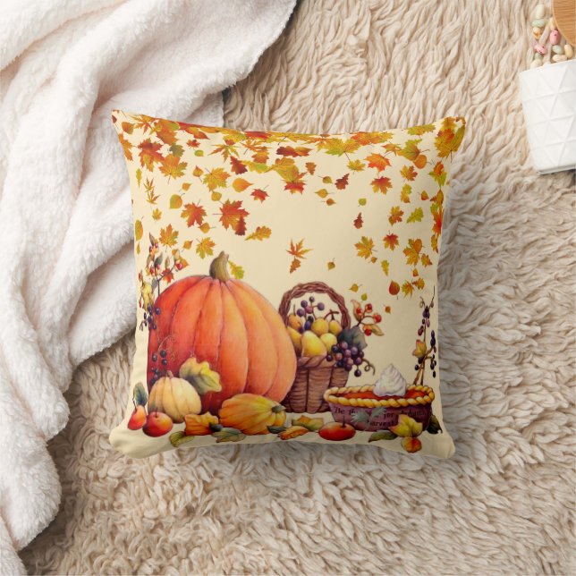 Fall Favourites - The Dinner Table Throw Pillow (Blanket)
