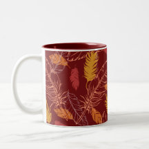 Fall Feathers 2-Tone Coffee Mug