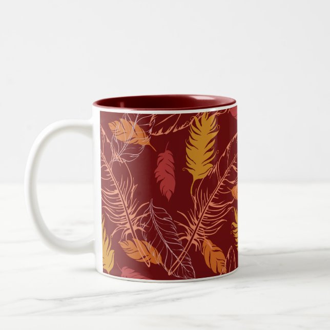 Fall Feathers 2-Tone Coffee Mug (Gauche)