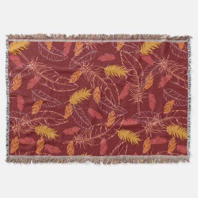 Fall Feathers Throw Blanket (Front)