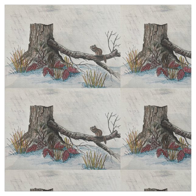 Fall Festival Chipmunk Fabric (Swatch)