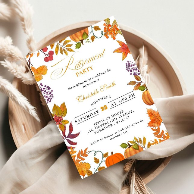 Fall Festival party Pumpkin Retirement  Invitation (Creator Uploaded)