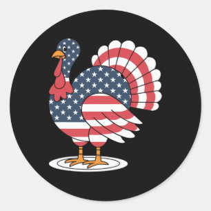 Fall Festive Camo Perfect Turkey Day Tee For Patri Classic Round Sticker